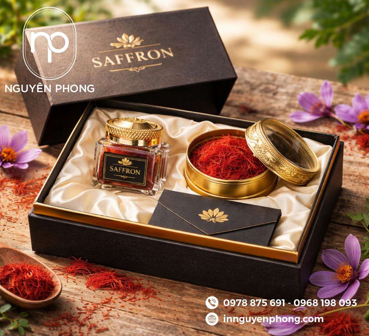 Mẫu hộp đựng saffron làm quà tặng 